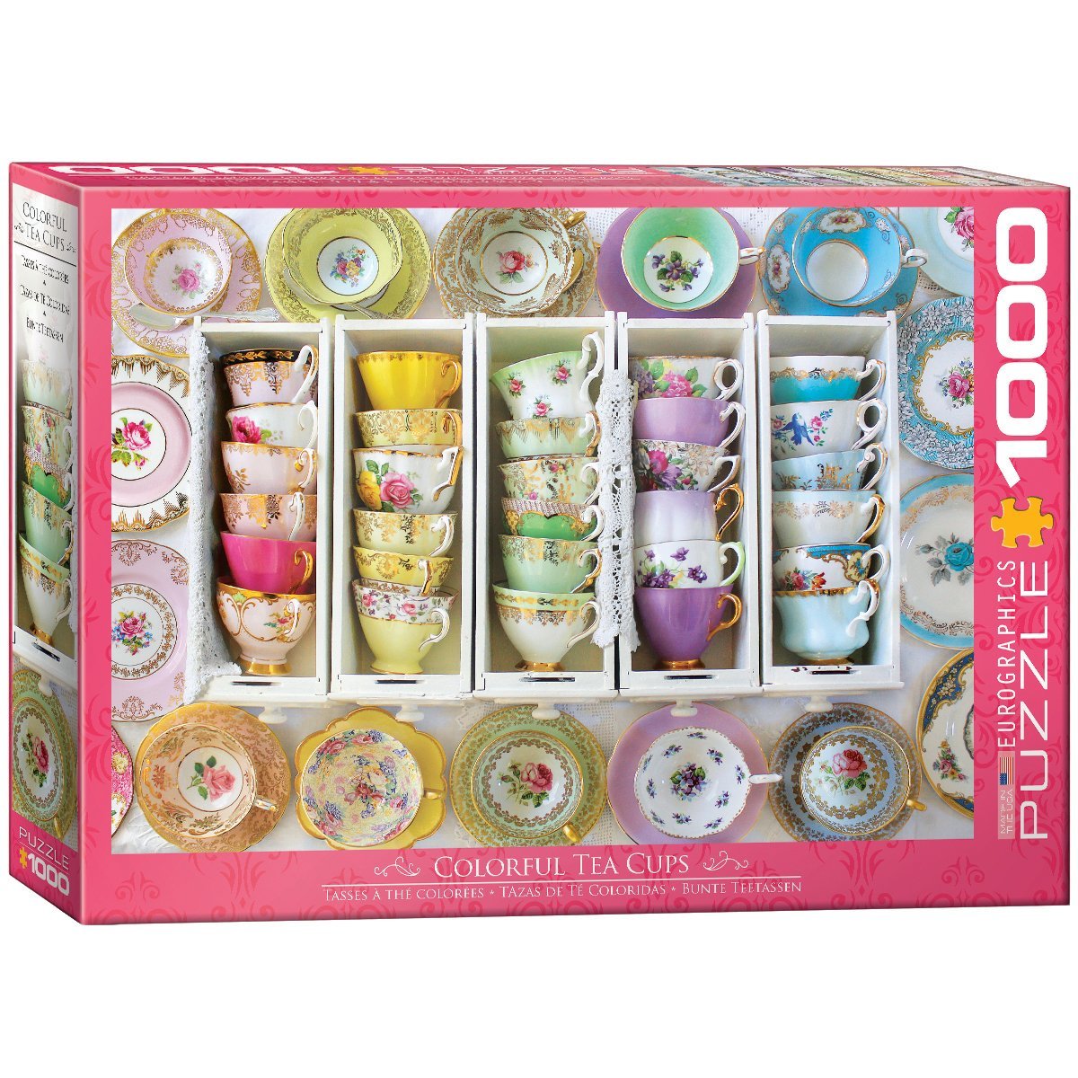 Eurographics Puzzle 1000 Tea Cups Boxes 6000-5342 -