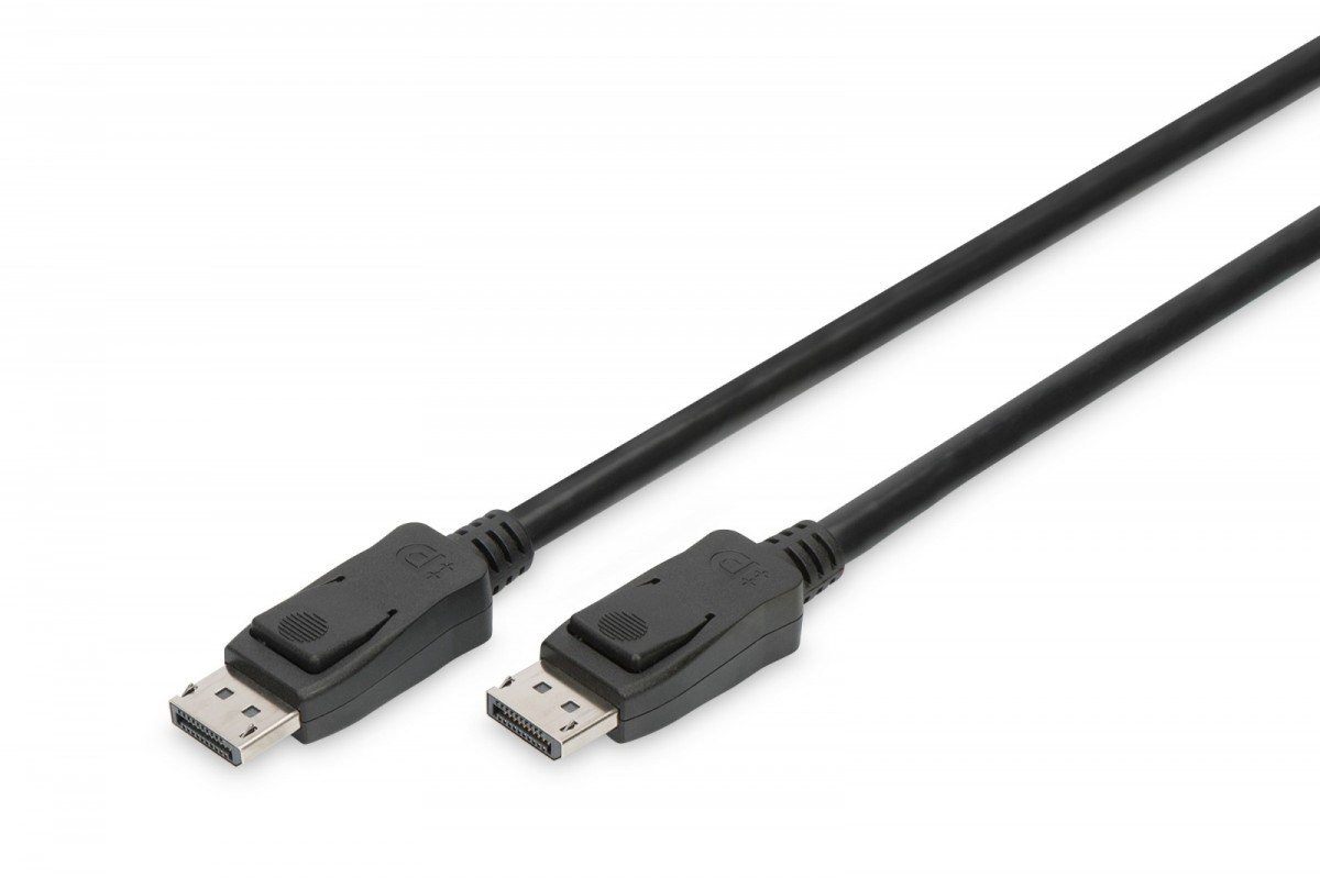 Assmann Kabel połączeniowy DisplayPort z zatrzaskami 8K 30Hz UHD Typ DP/DP M/M czarny 2m AKASSVD00000054