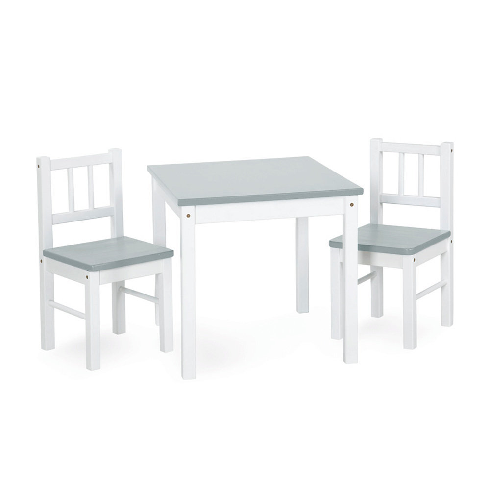 Klupś Stolik+dwa krzesła JOY biały-szary