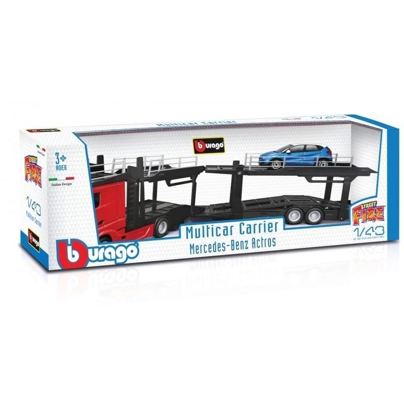 Bburago Str. Fire Multicar Carrier Mercedens 1:43