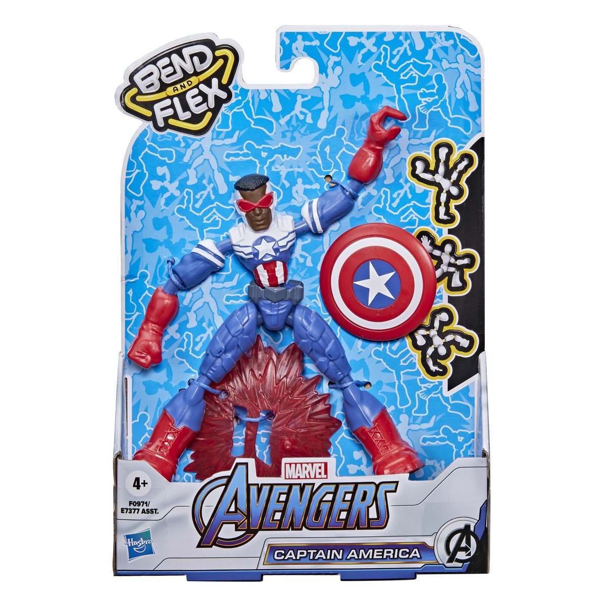 Avengers Marvel Marvel Bend And Flex figurka zabawka, 15 cm elastyczna figurka superbohatera, zawiera akcesoria, dla dzieci w wieku od 4 lat F0971