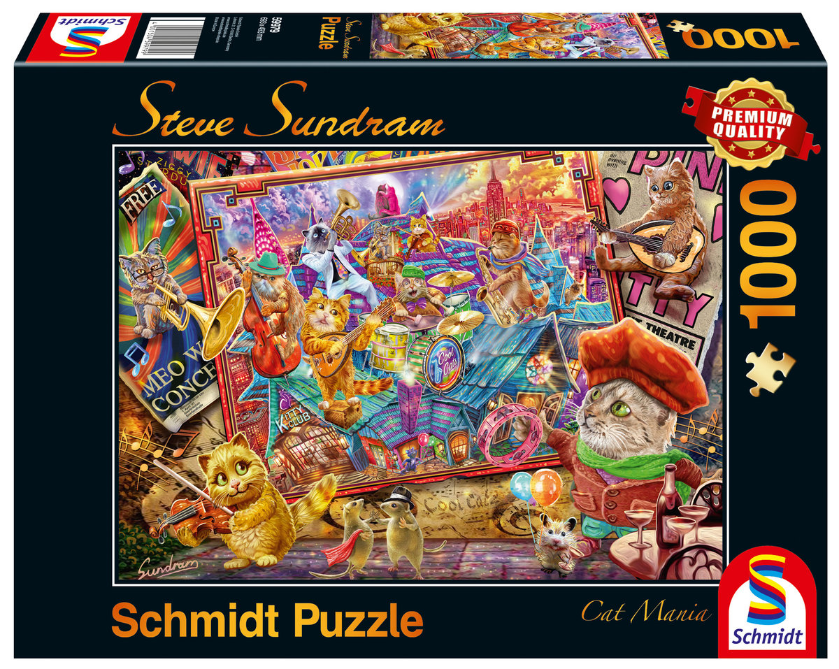 Schmidt Puzzle PQ 1000 Stave Sundram Muzykalne koty G3 -