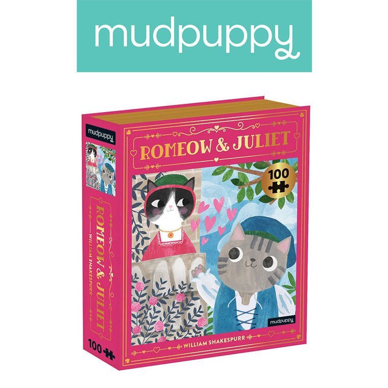 Mudpuppy Puzzle - Książka romeomiau i Julia Kotopowieści 100 Elementów 6+