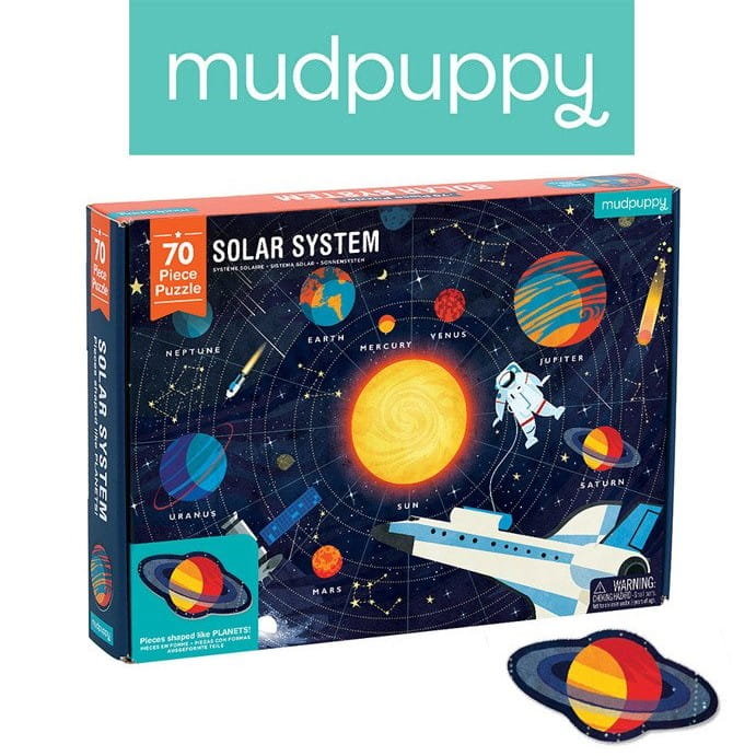 Mudpuppy UKŁAD SŁONECZNY puzzle z elementami w kształcie planet 70 el. MP51950