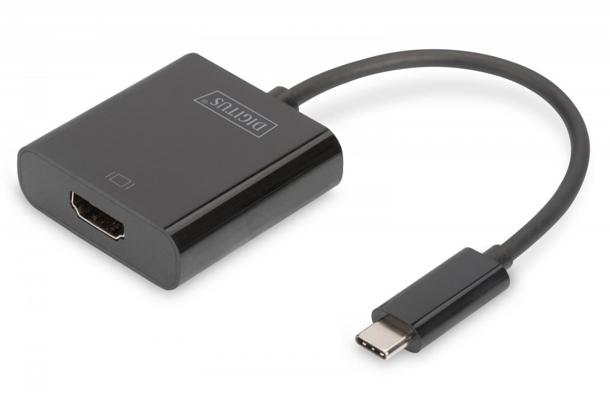 Digitus Adapter graficzny HDMI 4K 30Hz UHD na USB 3.1 Typ C z audio czarny 15cm (DA-70852)