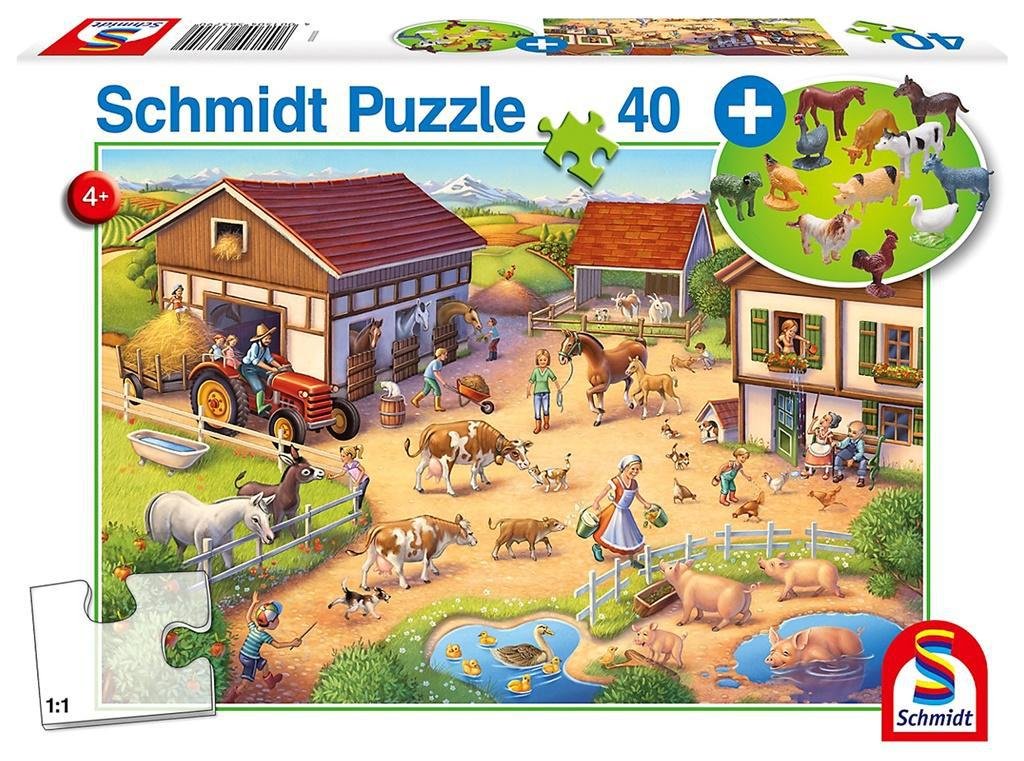 Schmidt Puzzle 40 Farma + figurki zwierząt G3 -