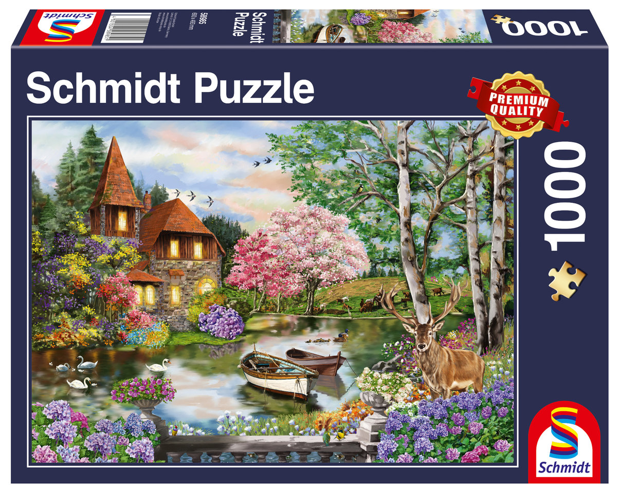 Schmidt Spiele Spiele 58985 dom nad jeziorem, puzzle 1000 elementów 58985
