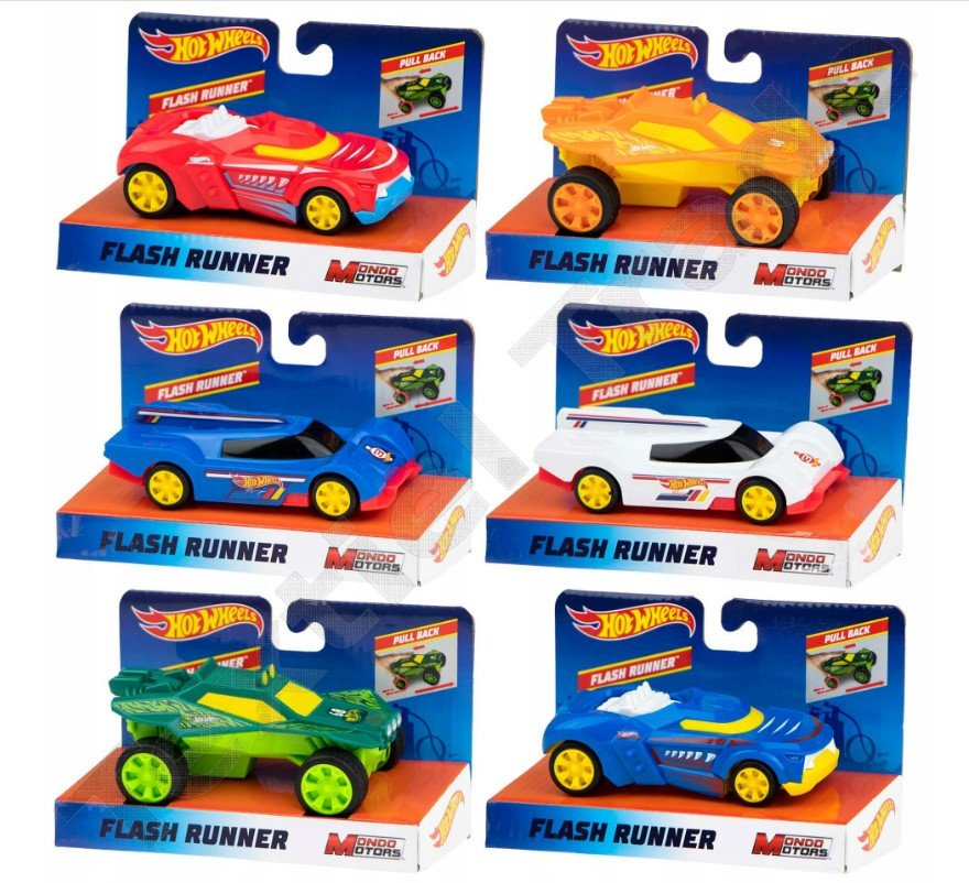 Hot Wheels, Pullback, Flash Runner 6 szt.