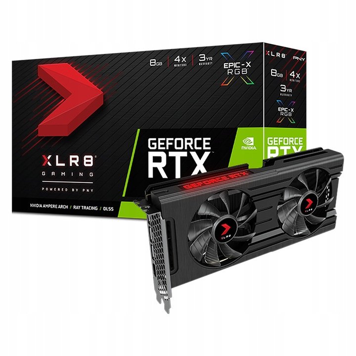 Karta graficzna PNY GeForce RTX3050 XLR8 Gaming Revel Epix-X RGB 8GB