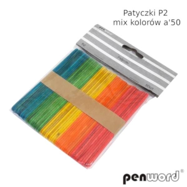POLSIRHURT Patyczki drewniane P2 mix kol. p50