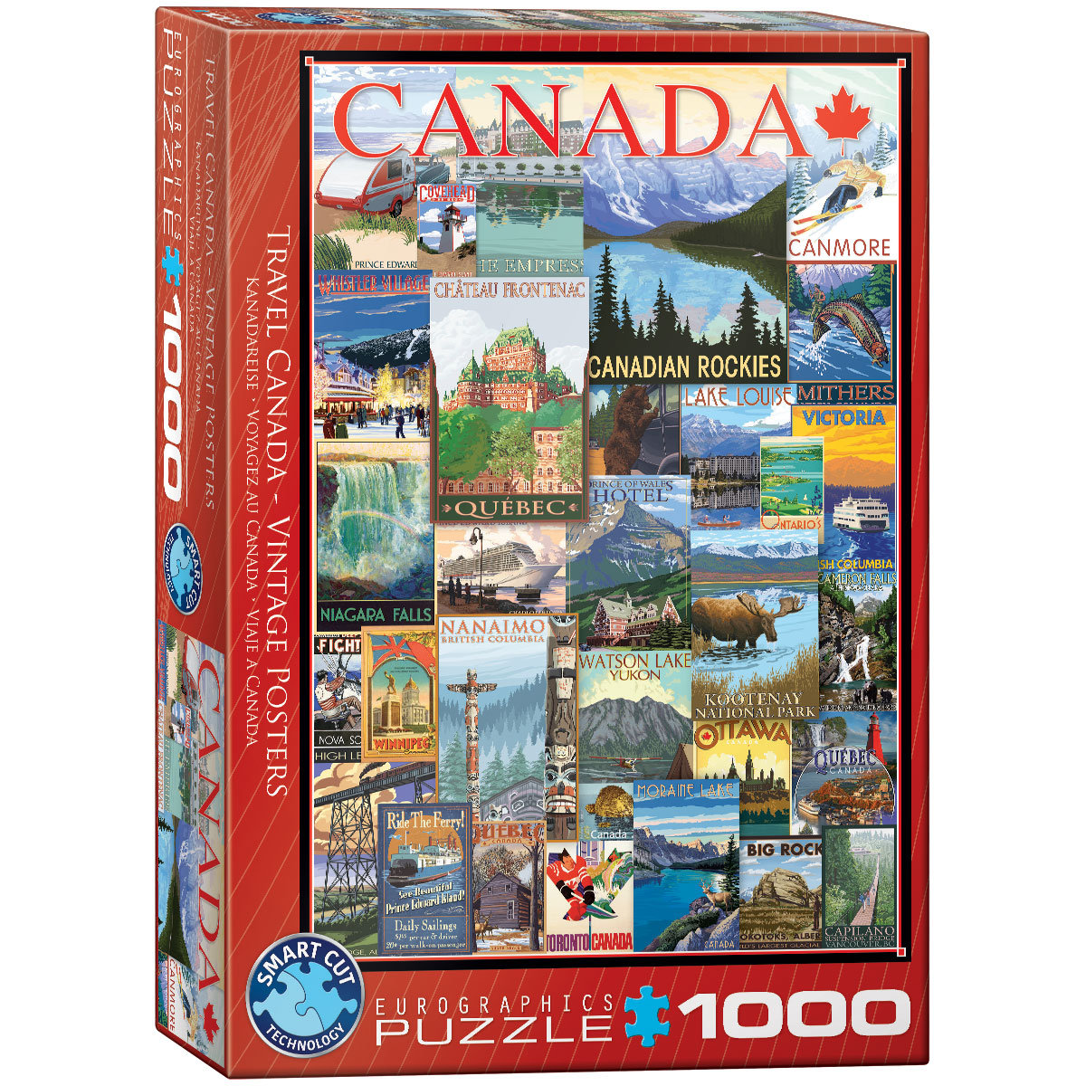 Eurographics Puzzle 1000 Travel Canada Vintage Poste 6000-0778 -