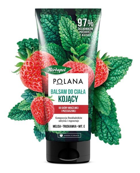 Balsam do ciała kojący do skóry suchej Melisa + Truskawka + Wit. E 200ml