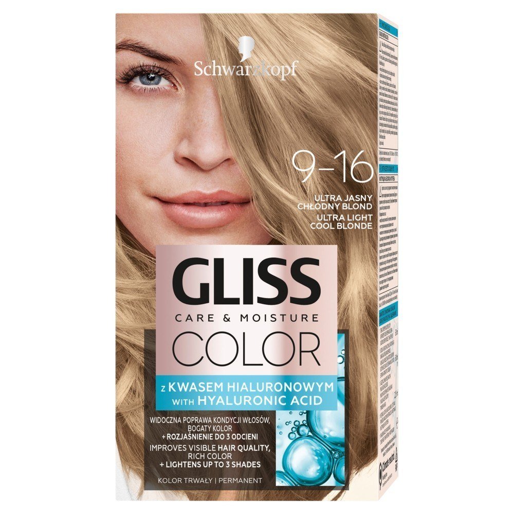 Schwarzkopf Gliss Color Care & Moisture Farba do włosów 9-16 ultra jasny chłodny blond 1op