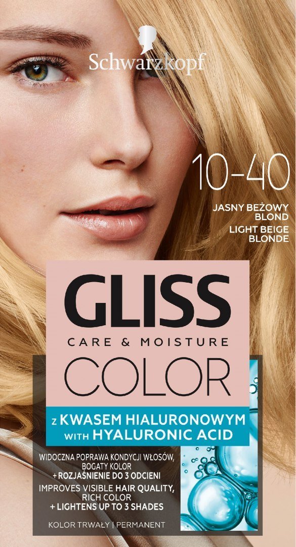 Schwarzkopf Gliss Color Care & Moisture Farba do włosów 10-40 jasny beżowy blond 1op