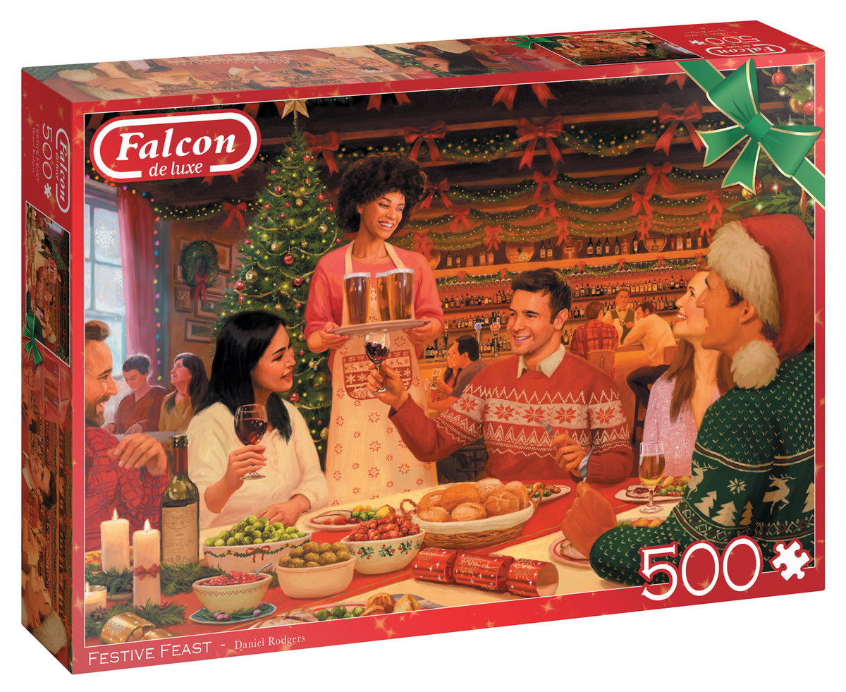 Puzzle 500 Falcon Christmas Świąteczny posiłek G3 - Jumbo