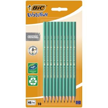 BiC OŁÓWEK ECO EVOLUTION 650 BEZ GUMKI HB BLISTER 10 WĄSKI 890274