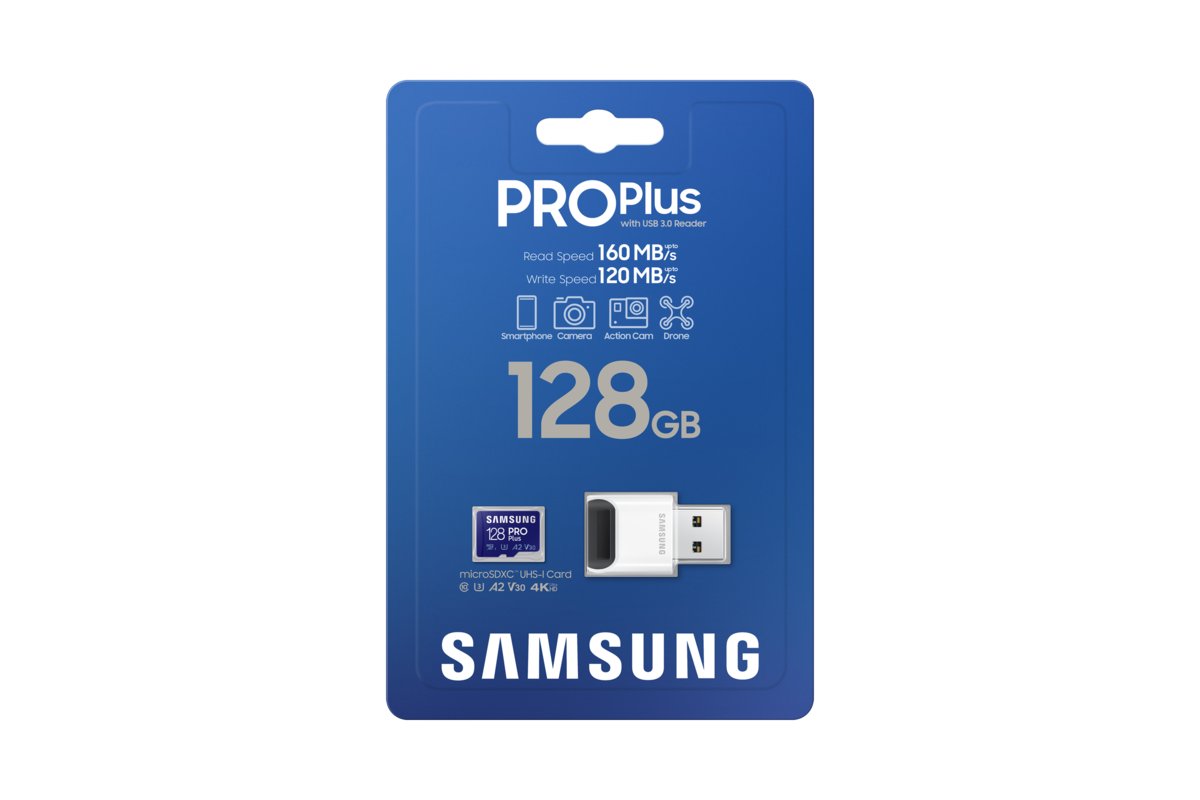 Samsung Pro PLUS microSDXC 128GB UHS-I U3 120MB/s 160MB/s