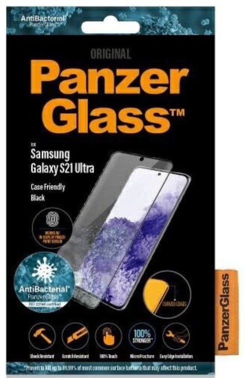 PanzerGlass Szkło antybakteryjne do etui Case Friendly E2E Galaxy A52, czarna ramka 5711724072536