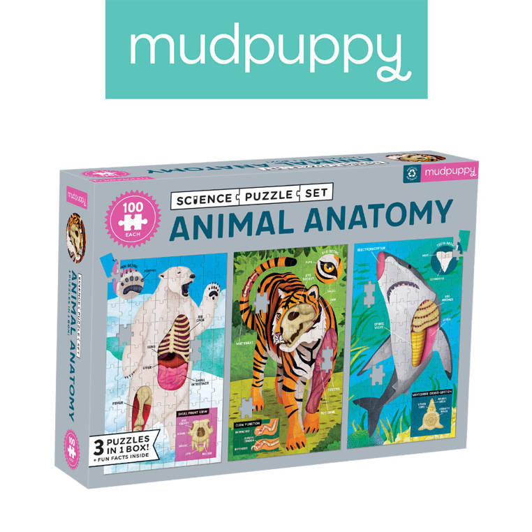 Puzzle edukacyjne 3w1 Anatomia zwierząt 6+ Mudpuppy