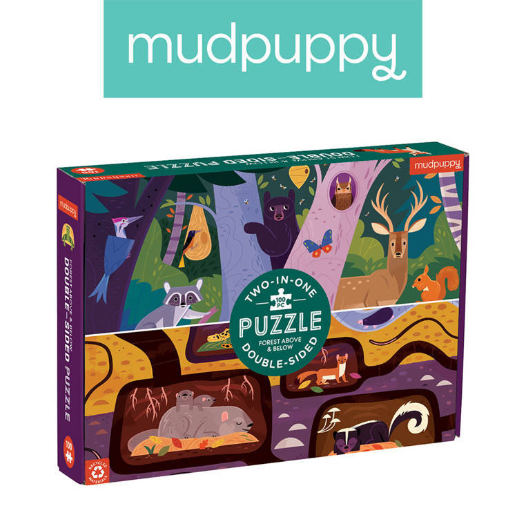 Puzzle dwustronne Las nad i pod ziemią 6+ Mudpuppy