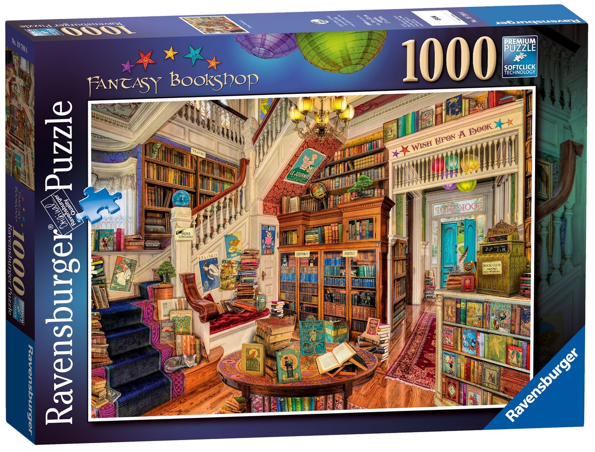 Ravensburger The Fantasy Bookshop (książka z fantazji), puzzle, 1000 pojedynczych elementów