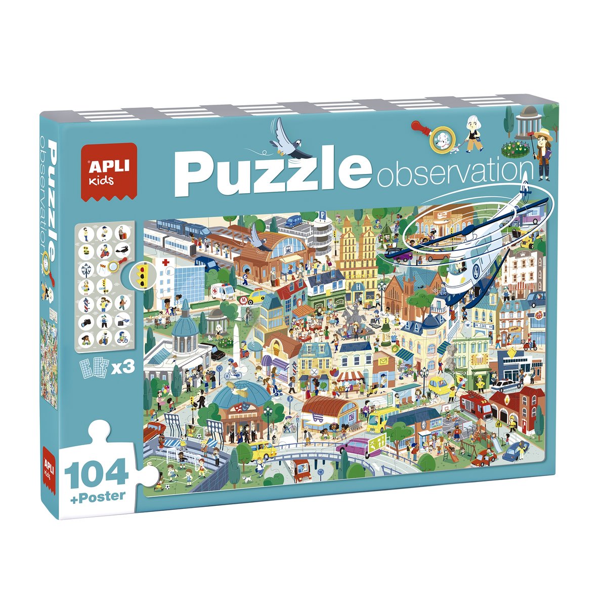 Puzzle obserwacyjne - miasto 104 el. 5+ Apli Kids