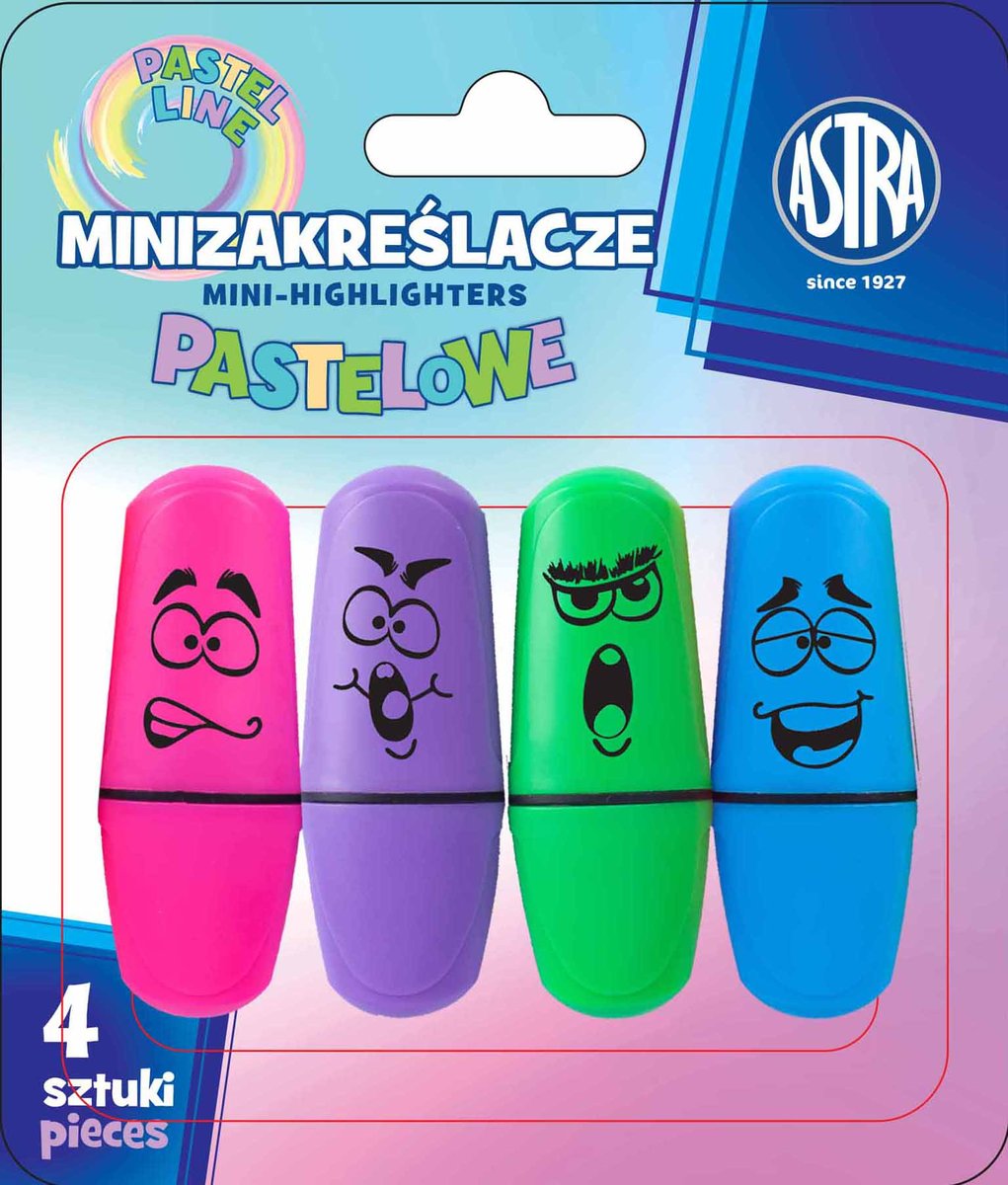 Astra Zakreślacz mini pastelowy 4 kolory