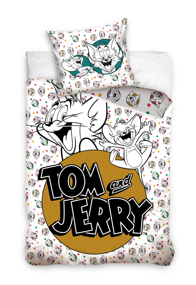 Carbotex, Pościel dziecięca, bawełniana, Tom&Jerry, 160x200 cm