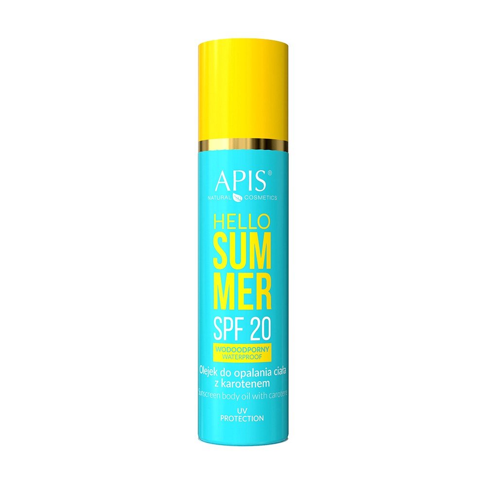 APIS APIS Hello Summer Wodoodporny olejek do opalania ciała z karotenem SPF20, 150ml