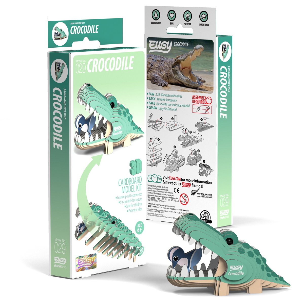 Qelements, Układanka 3D Krokodyl Eugy Eko