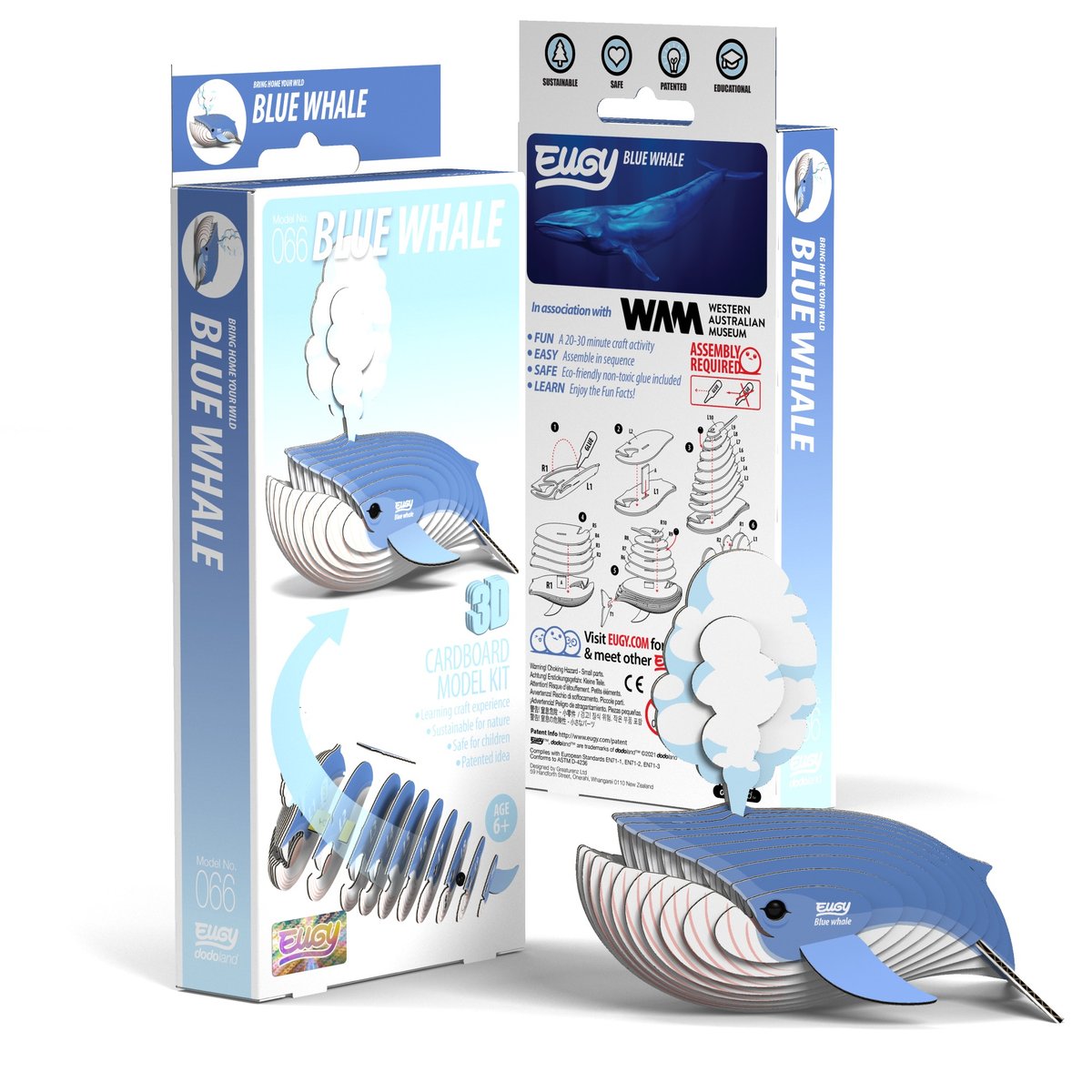 Qelements, Układanka 3D Wieloryb Płetwal Błękitny Eugy Eko