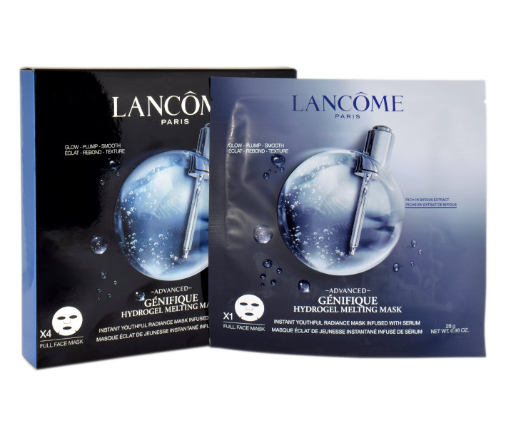 Lancome Génifique Advanced maska odmładzająca i rozświetlająca o dzłałaniu nawilżającym Hydrogel Melting Mask 4 x 28 g