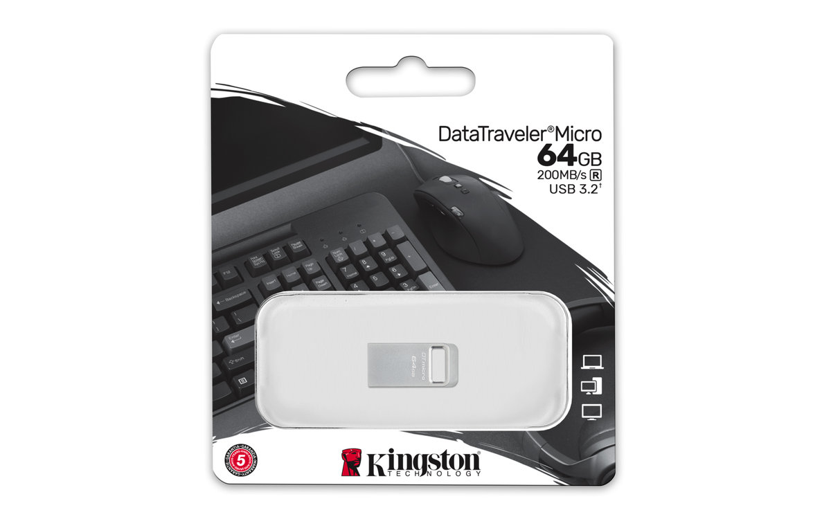 Pendrive, KINGSTON, DataTraveler Micro 64GB, USB 3.2 Gen 1(DTMC3G2/64GB)