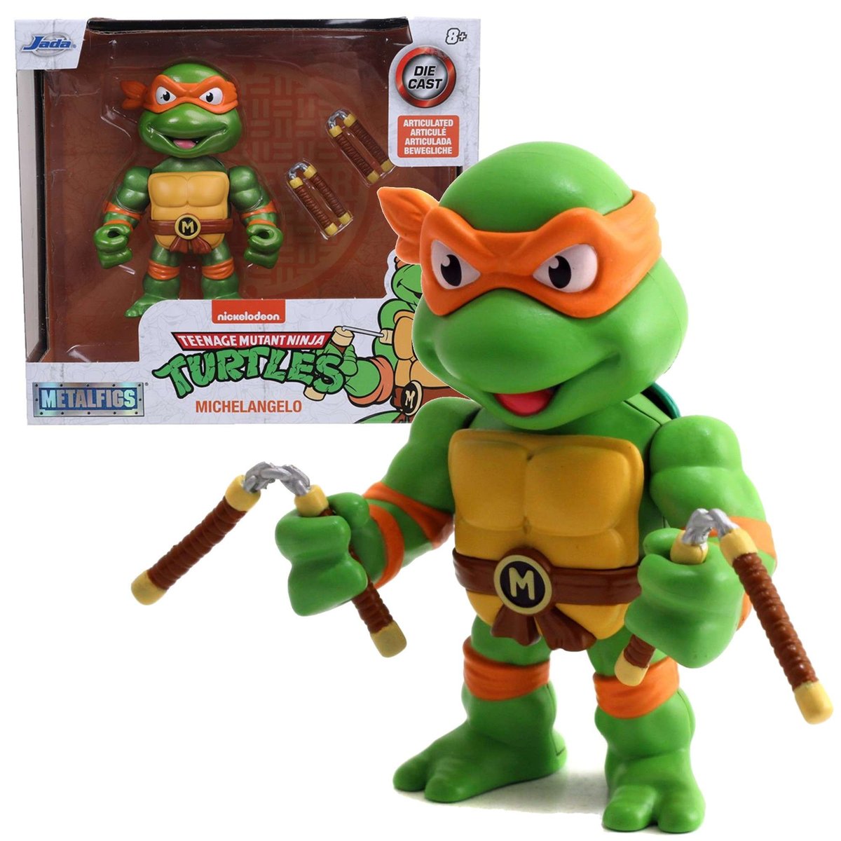 Wojownicze Żółwie Ninja Michelangelo metalowa figurka 10 cm