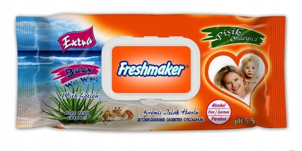 Freshmaker FRESHMAKER Aloe Vera 60szt - chusteczki nawilżane dla dzieci
