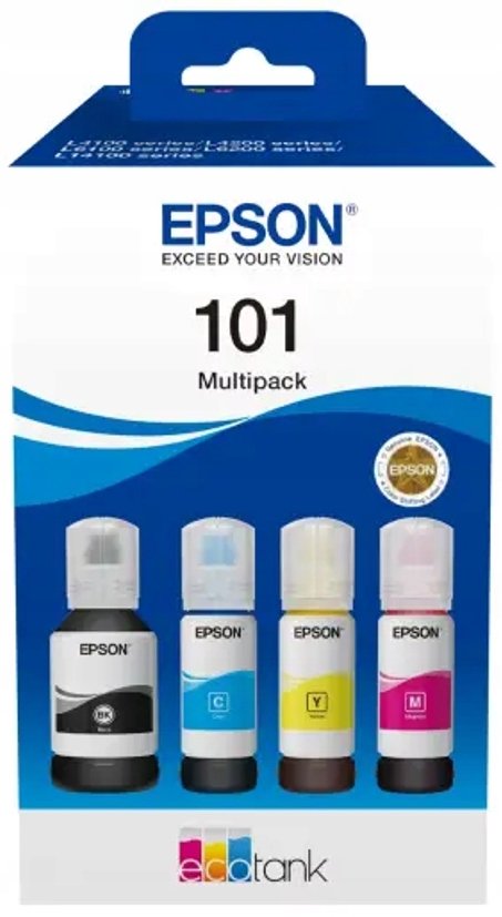 Epson originální ink C13T03V64A, 101, T03V64A, CMYK, EcoTank L6160,L6170,L6190,L4150,L4160