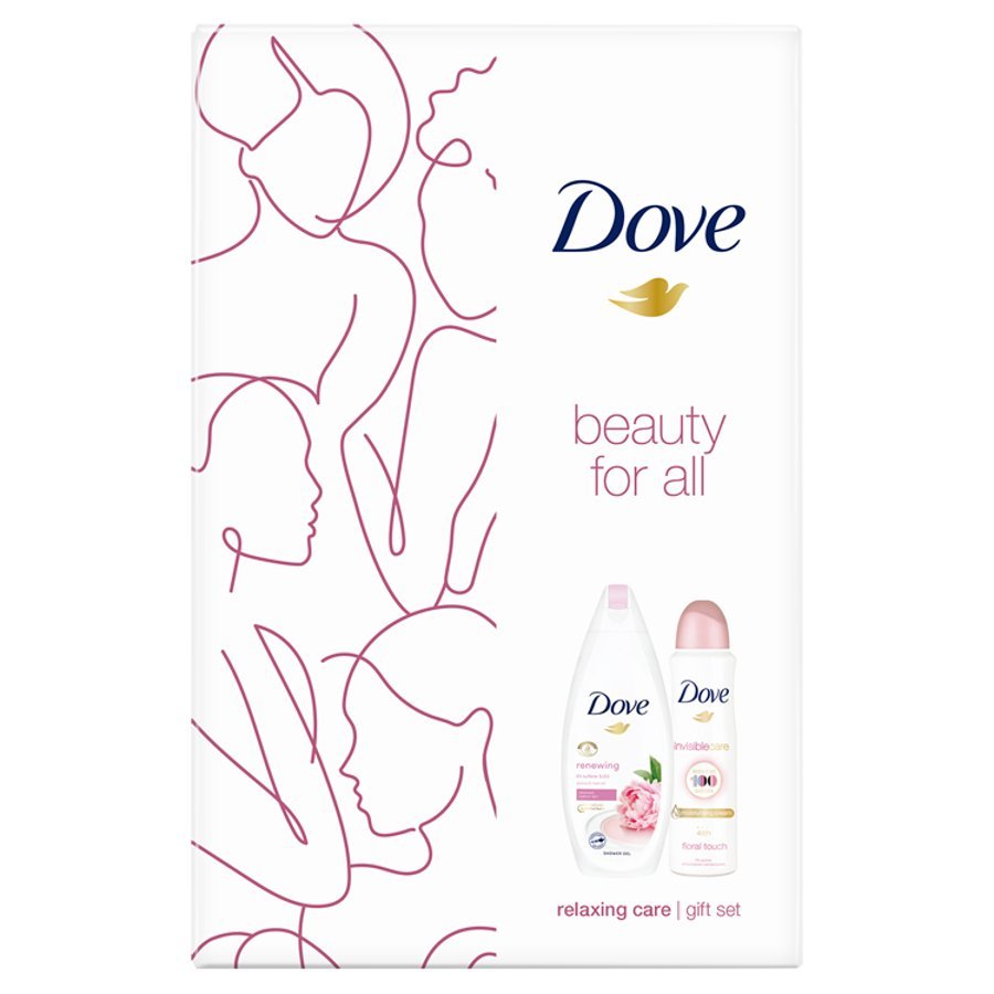 Dove UNILEVER Zestaw Relaxing Care Deo Spray Floral Touch + Żel pod prysznic Reneving