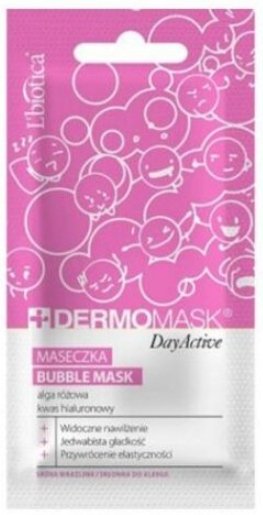 Lbiotica Dermomask Day Active Bubble Mask maseczka alga różowa i kwas hialuronowy 10 ml