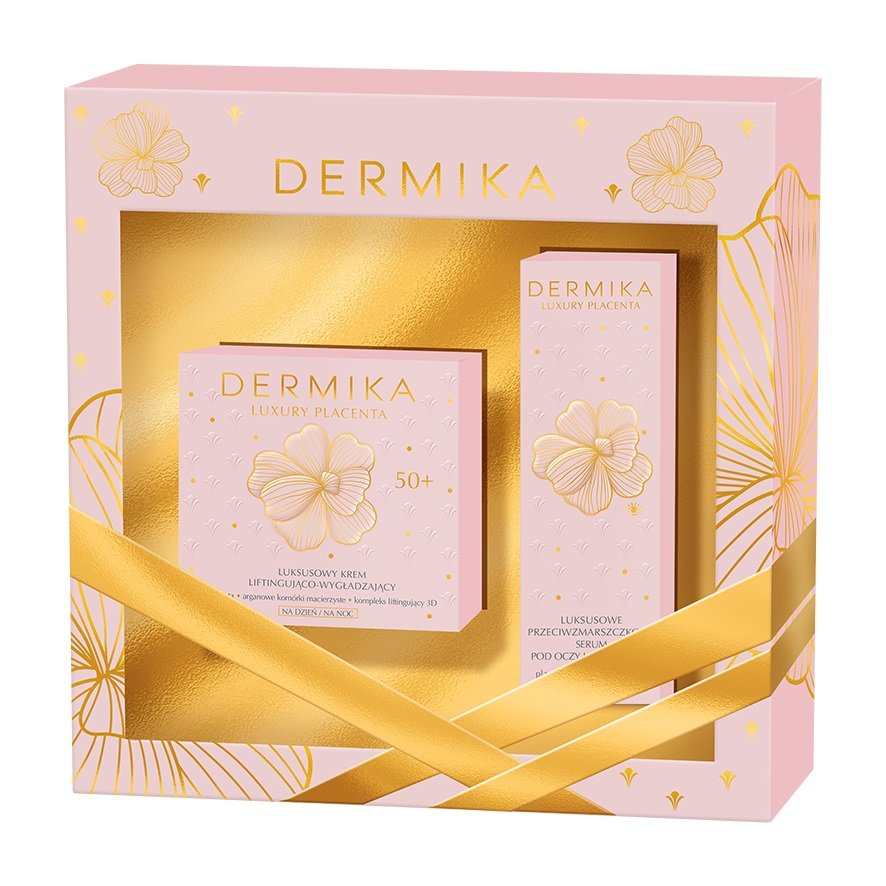 DERMIKA Zestaw Luxury Placenta 50+: Luksusowy krem liftingująco-wygładzający 50ml + Luksusowe przeciwzmarszczkowe serum pod oczy i na powieki 15ml - >>> DARMOWA od 99zł 