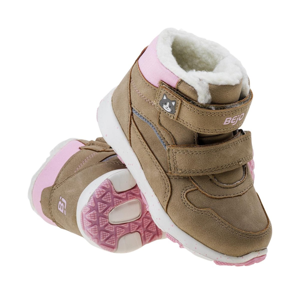 Bejo, Buty dziecięce, wysokie, Eladio Kids G, Beige/Pink/Reflective, 27