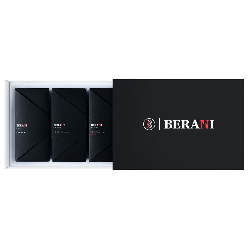 Berani, Homme Bodycare Sport Set, Zestaw Szampon do włosów 300ml + odżywka do włosów 300ml + żel pod prysznic 300ml