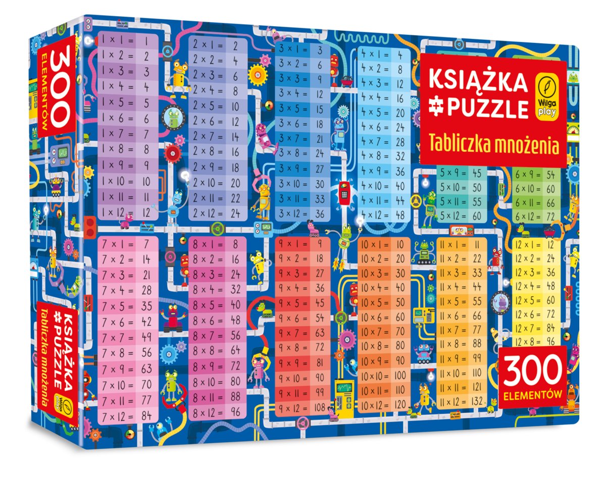 Książka i puzzle 300 el. Tabliczka mnożenia Foksal