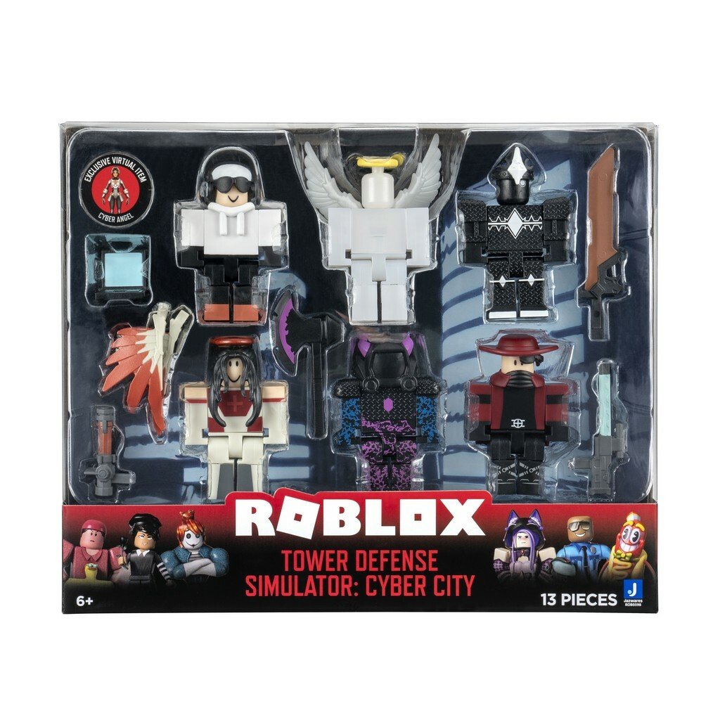 Roblox Roblox Kolekcja aktywności: Pakiet 6-elementowy - symulator obrony wieży: Cyber City [zawiera ekskluzywny wirtualny przedmiot] wielokolorowy ROB0598 ROB0598