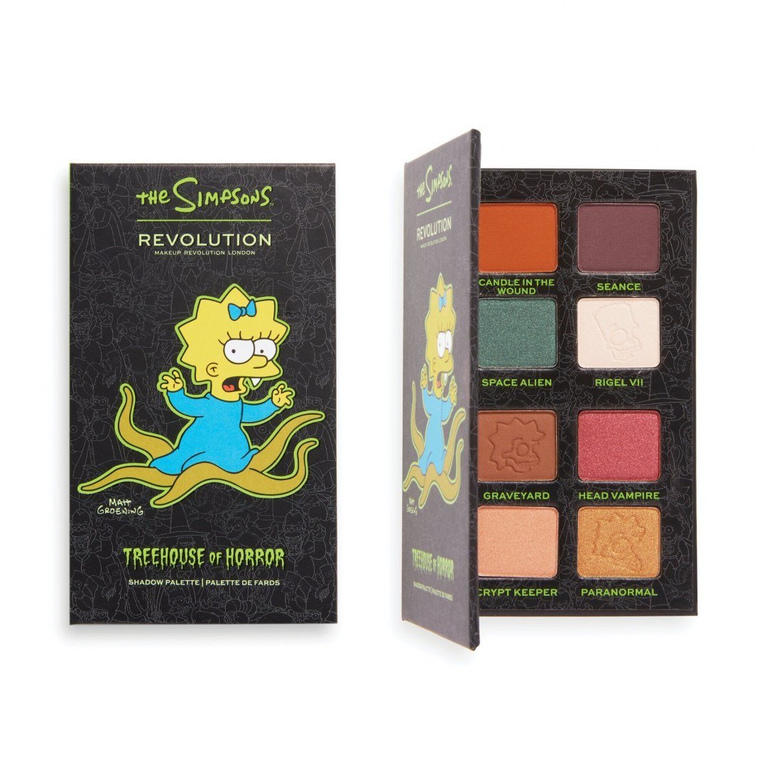 Makeup Revolution The Simpsons Treehouse Of Horror Mini Macambre paleta cieni do powiek odcień Alien Maggie 6 g