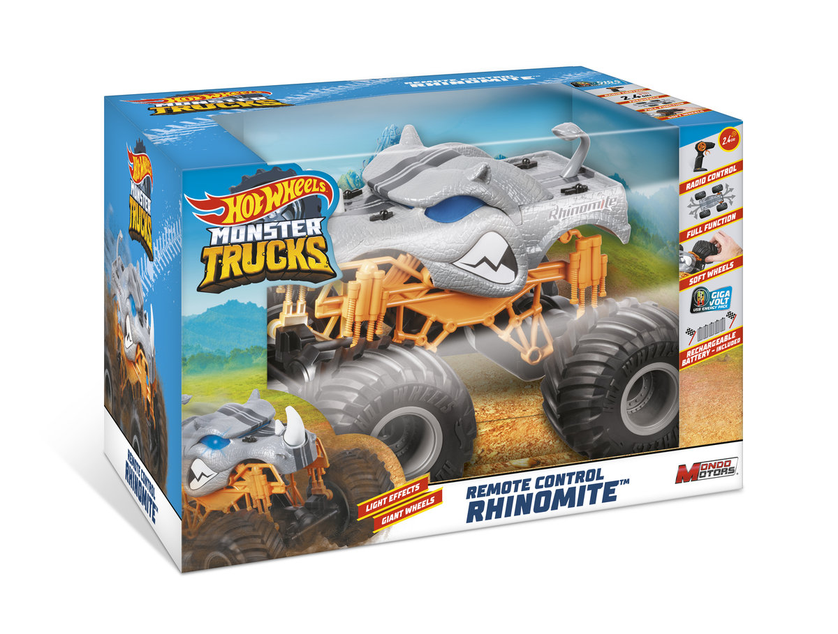 Hot Wheels, pojazd zdalnie sterowany, Monster Trucks, Rhinomite