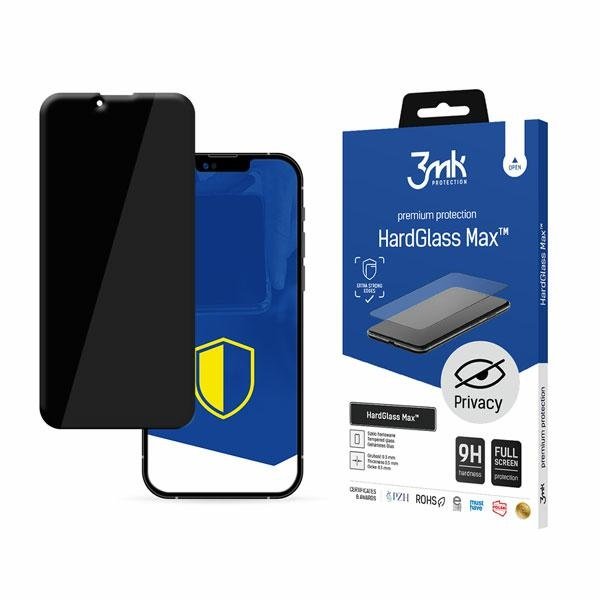 3MK Szkło HardGlass Max Privacy dla iPhone 13 mini, czarne 5903108444408