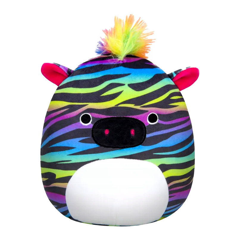 Squishmallows, pluszak, zebra Safiyah, tęczowa, 19cm