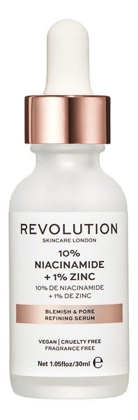 Makeup Revolution Skincare 10% Niacinamide + 1% Zinc serum na rozszerzone pory 30 ml