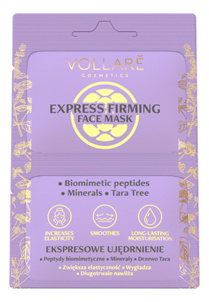 Vollare, Maska do twarzy ekspresowe ujędrnienie, 2x55 ml