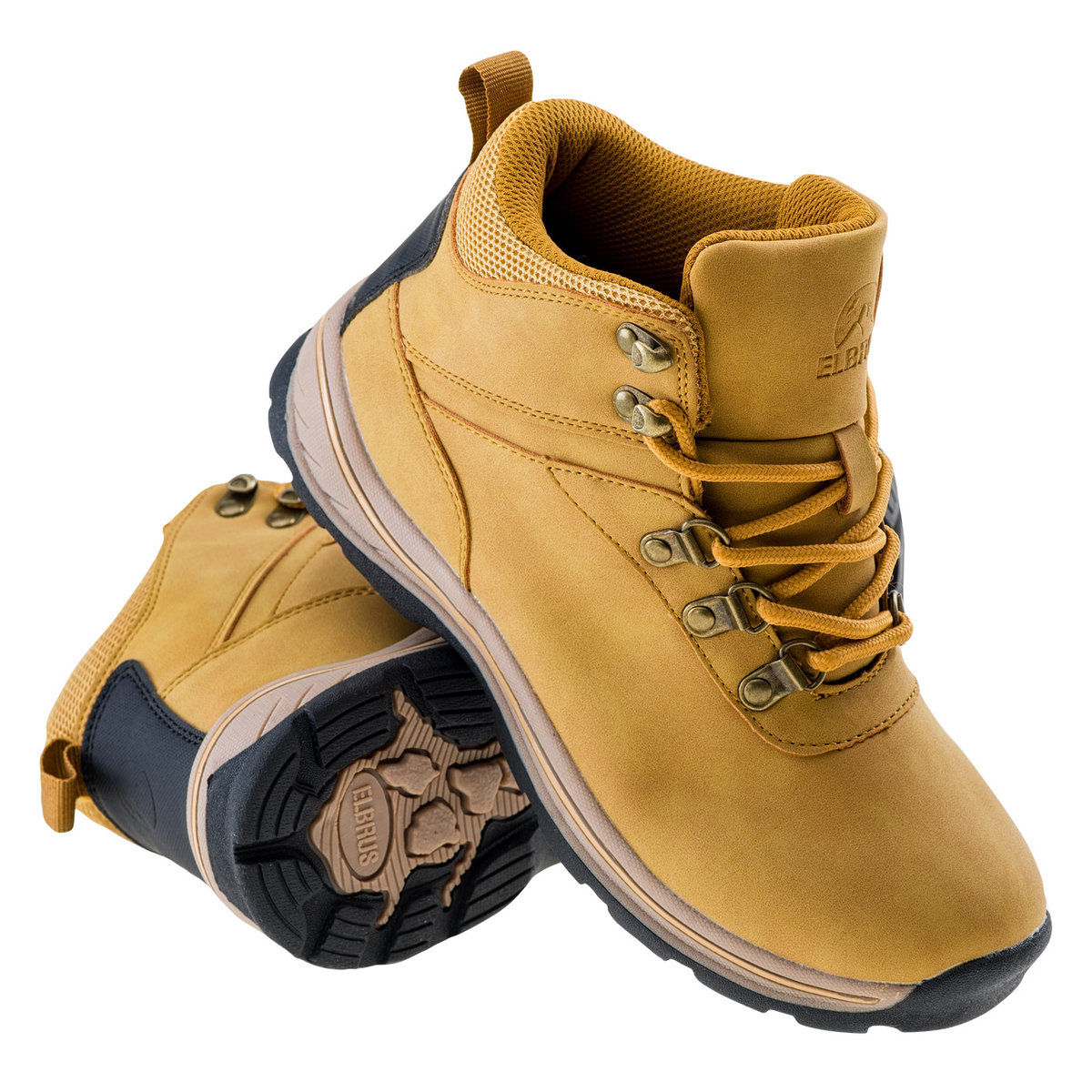 ELBRUS Dziecięce Buty trekkingowe ELBRUS WADI MID TEEN 8459-CAMEL/BLACK